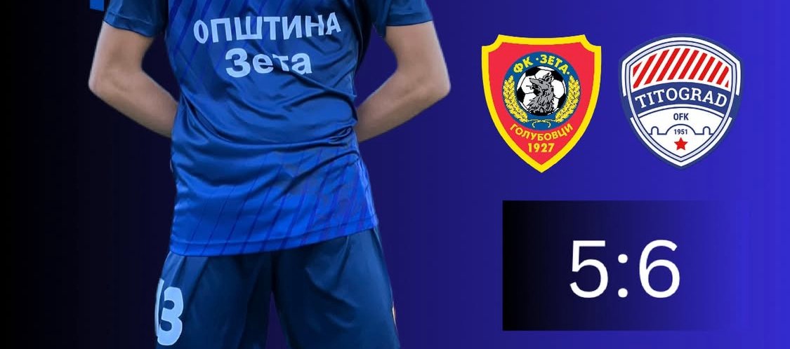 Omladinci Zete ostali bez finala Kupa Crne Gore